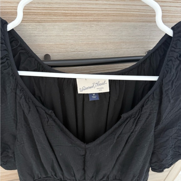 Target- universal threads brand Black Puff Sleeve Dress - Picture 2 of 4